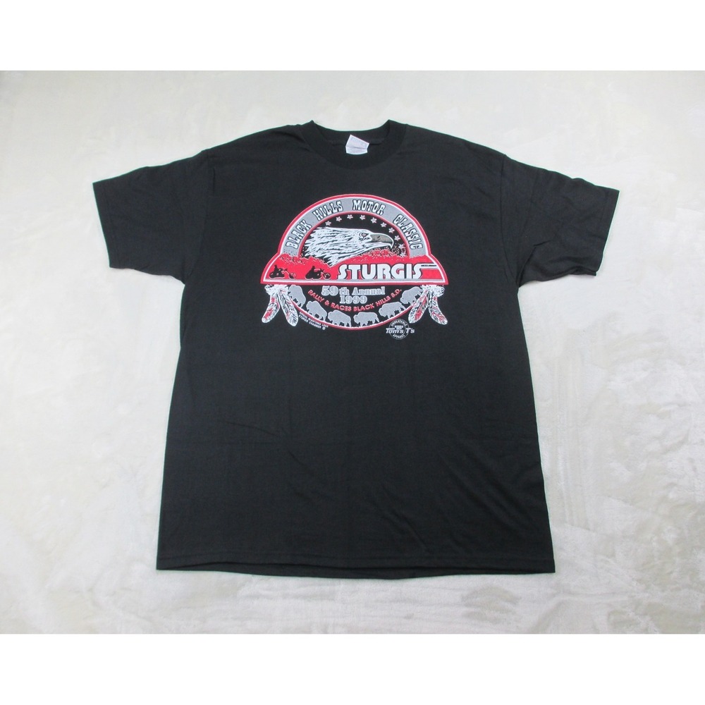 VINTAGE Sturgis Shirt Mens Extra Large Black Eagle 59th Annual Black Hills 1999*